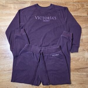 Victoria's Secret Burgundy Sweatshirt & Sweatpants Set